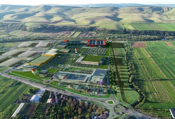 Vue aérienne Urbano group en Roumanie